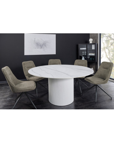 Table de salon UNIQUE ronde 120 cm - blanc