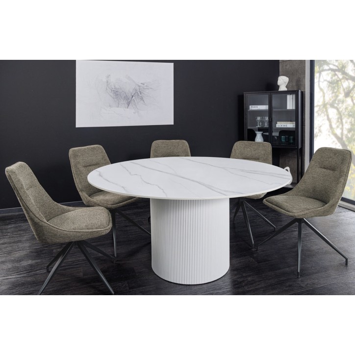 Table de salon UNIQUE ronde 120 cm - blanc