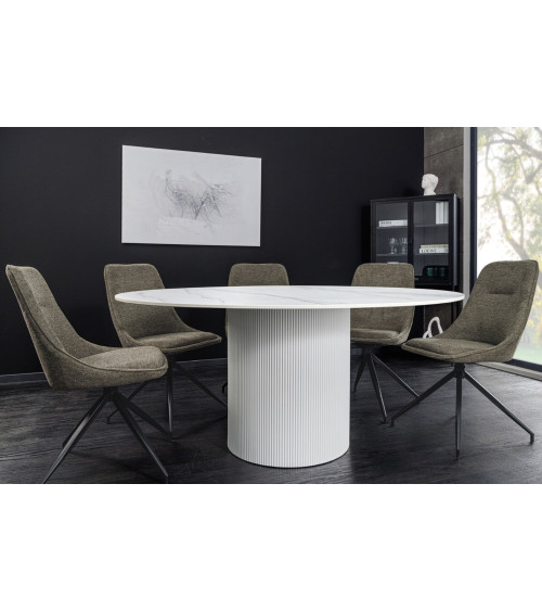 Table de salon UNIQUE ronde 120 cm - blanc