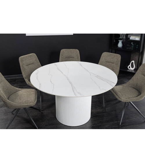 Tavolo da salotto UNIQUE rotondo 120 cm - bianco