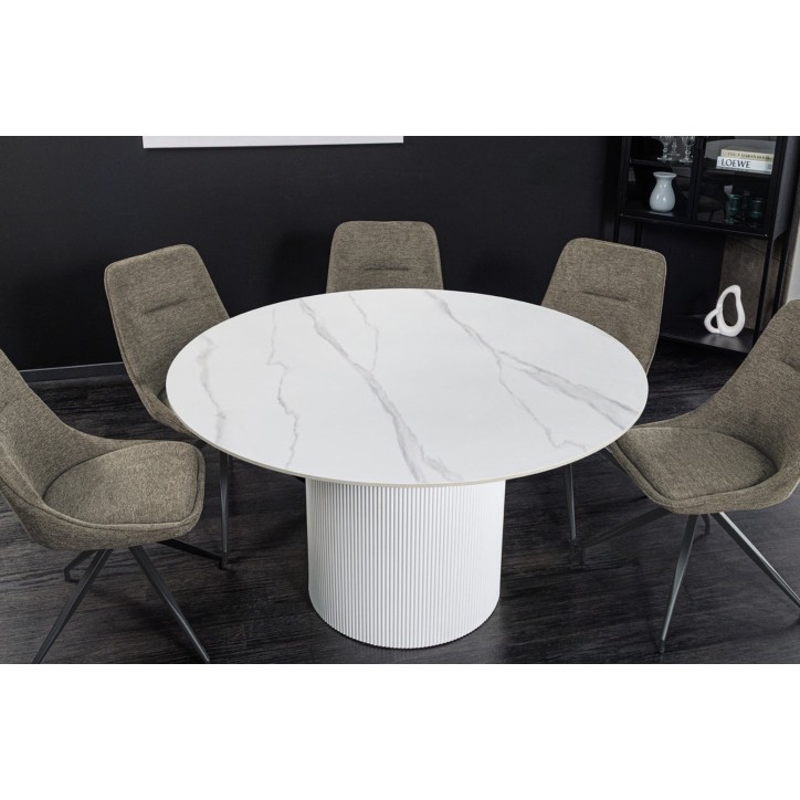 Tavolo da salotto UNIQUE rotondo 120 cm - bianco