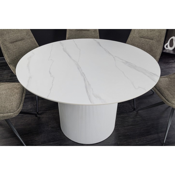 Tavolo da salotto UNIQUE rotondo 120 cm - bianco