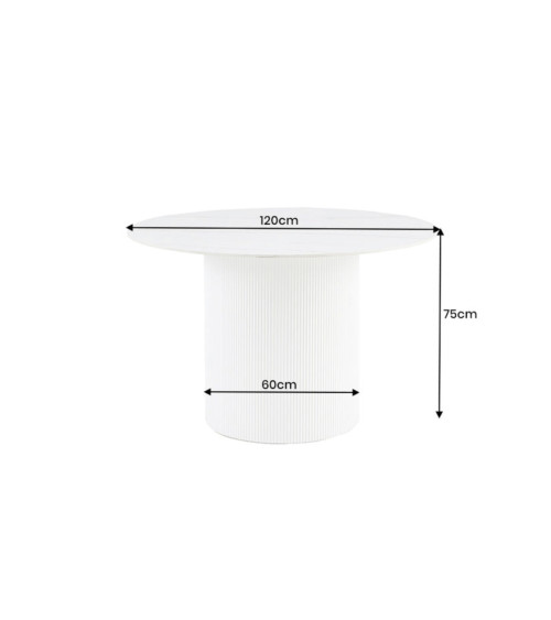 Table de salon UNIQUE ronde 120 cm - blanc