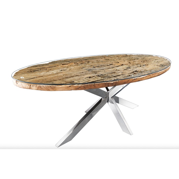 Table de salon BARRACUDA 220 cm ovale