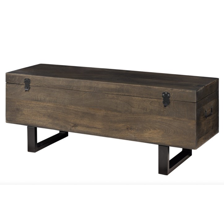 Mesa de centro FACTORY LOFT 115 cm en madera de mango color taupe marrón