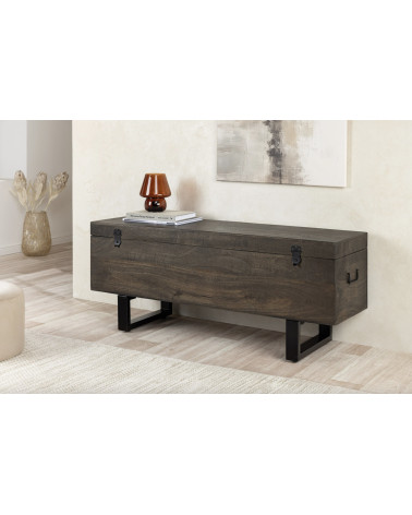 Mesa de centro FACTORY LOFT 115 cm en madera de mango color taupe marrón