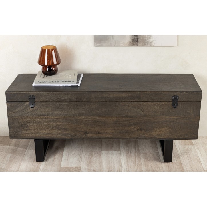 Mesa de centro FACTORY LOFT 115 cm en madera de mango color taupe marrón