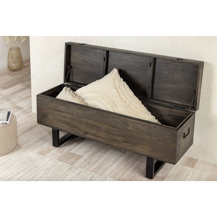 Table basse FACTORY LOFT 115 cm en bois de manguier taupe brun
