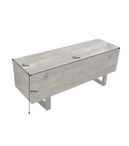 Table basse FACTORY LOFT 115 cm en bois de manguier taupe brun