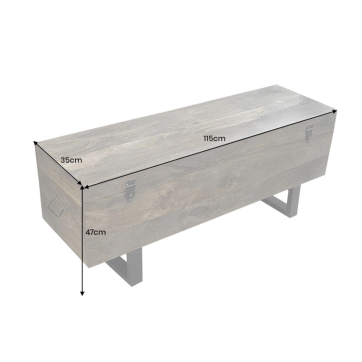 Mesa de centro FACTORY LOFT 115 cm en madera de mango color taupe marrón