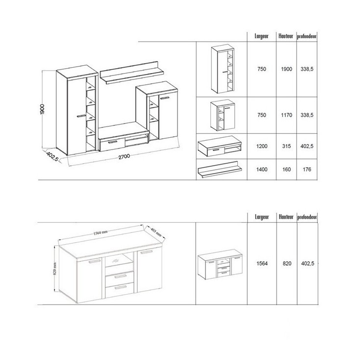 Ensemble Salon Vanillo oldmat/graphite