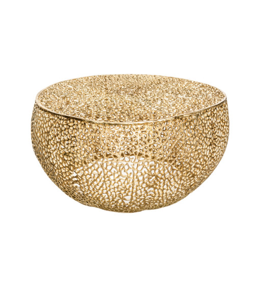 Table basse LEAF 80 cm en métal doré