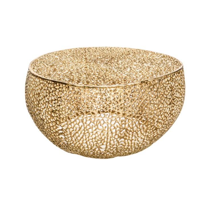 Mesa de centro LEAF 80 cm en metal dorado