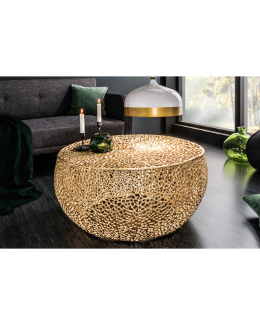 Mesa de centro LEAF 80 cm en metal dorado