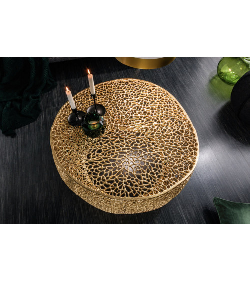 Mesa de centro LEAF 80 cm en metal dorado