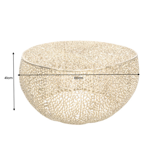 Table basse LEAF 80 cm en métal doré