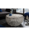 Table basse LEAF 80 cm en métal argenté