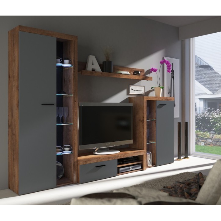 Ensemble Salon Vanillo chêne/graphite