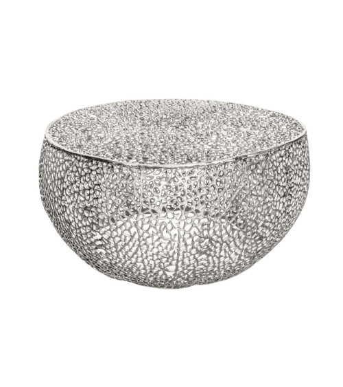 Mesa de centro LEAF 80 cm en metal plateado