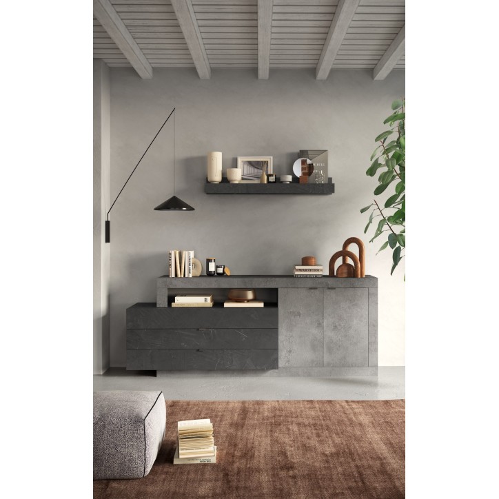 Buffet FREEDOM béton/plomb 200 cm