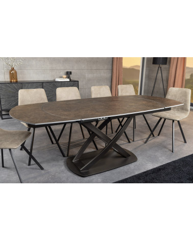 Table INCEPTION 130-190 cm extensible - Finition rouille