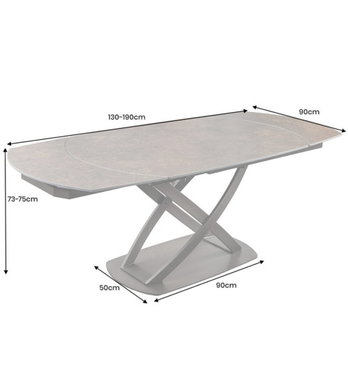 Mesa INCEPTION extensible 130-190 cm - Acabado óxido