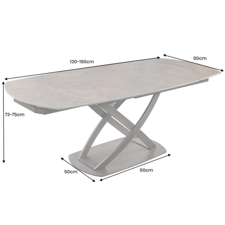 Mesa INCEPTION extensible 130-190 cm - Acabado óxido