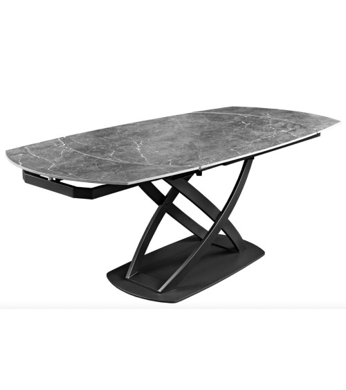 Table de salon INCEPTION extensible - Effet marbre anthracite