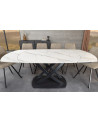 Table de salon INCEPTION extensible 130-190 cm - Effet marbre blanc