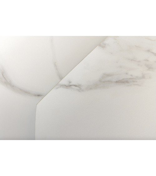 Tavolo da salotto INCEPTION allungabile 130-190 cm - Effetto marmo bianco