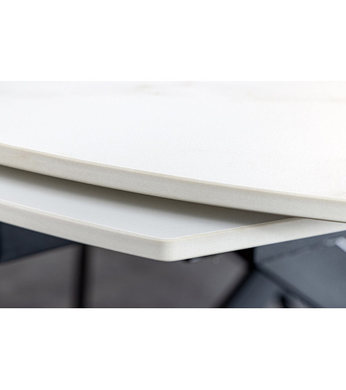Table de salon INCEPTION extensible 130-190 cm - Effet marbre blanc