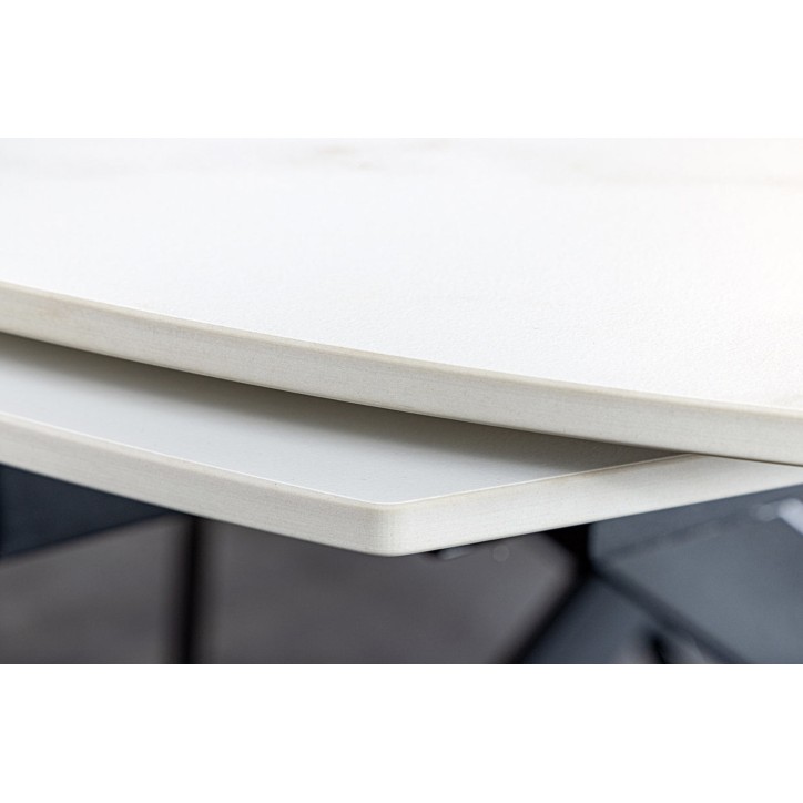 Table de salon INCEPTION extensible 130-190 cm - Effet marbre blanc