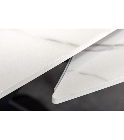 Table de salon INCEPTION extensible 130-190 cm - Effet marbre blanc