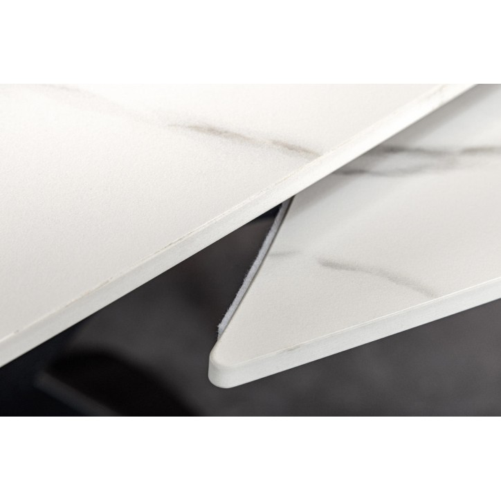 Table de salon INCEPTION extensible 130-190 cm - Effet marbre blanc