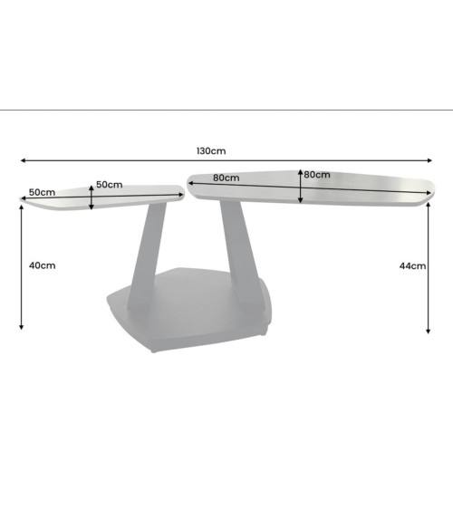 Mesa de centro MOVEMENT 80-130 cm - Antracita, gris