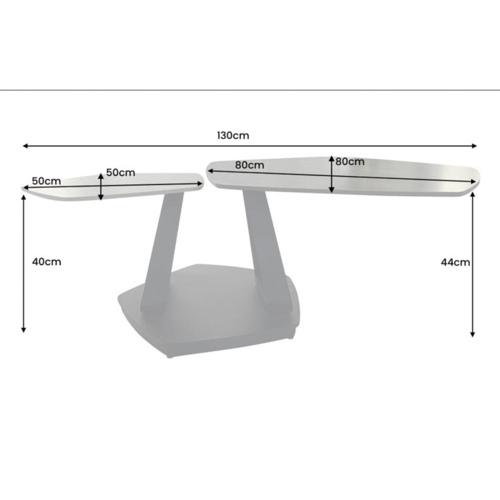 Mesa de centro MOVEMENT 80-130 cm - Antracita, gris