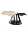 Mesa de centro MOVEMENT 80-130 cm - Travertino natural y óxido