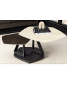 Mesa de centro MOVEMENT 80-130 cm - Travertino natural y óxido