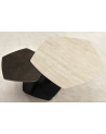 Table basse MOVEMENT 80-130 cm - Travertin naturel et rouille