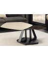 Mesa de centro MOVEMENT 80-130 cm - Travertino natural y óxido