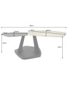 Table basse MOVEMENT 80-130 cm - Travertin naturel et rouille