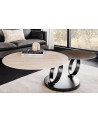 Mesa de centro DANCING RINGS 80-135 cm - Travertino natural y efecto óxido