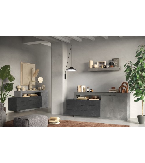 Buffet FREEDOM béton/plomb 200 cm