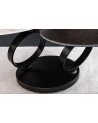 Mesa de centro DANCING RINGS 80-135 cm - Travertino natural y efecto óxido