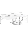 Mesa de centro DANCING RINGS 80-135 cm - Travertino natural y efecto óxido