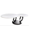 Mesa de centro DANCING RINGS - Efecto mármol blanco