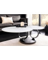 Table basse DANCING RINGS - Effet marbre blanc