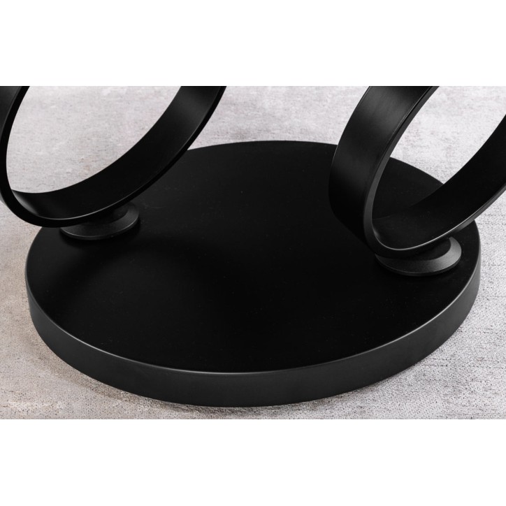 Mesa de centro DANCING RINGS - Efecto mármol blanco