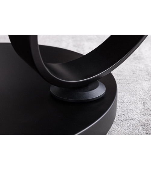 Table basse DANCING RINGS - Effet marbre blanc