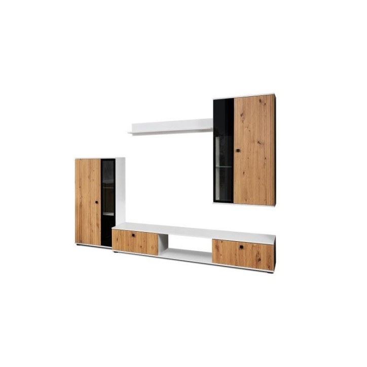 Salon complet CALI chêne blanc et noir